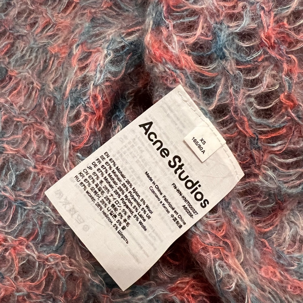 Acne Studios Kobina open-knit multicolor mohair sweater S - Picture 4 of 8